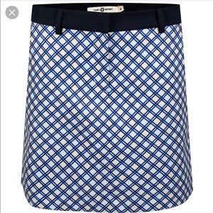 Tory Burch Sport Blue Plaid Gold Skirt